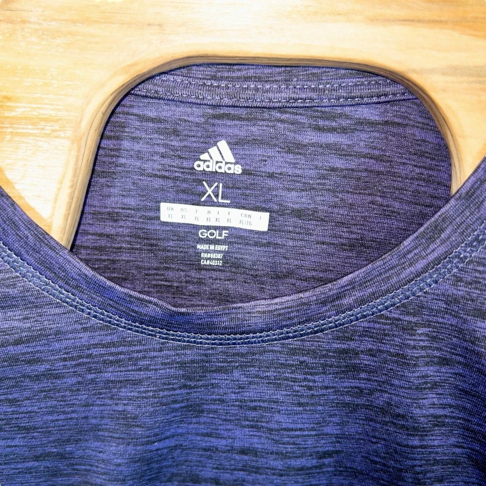Adidas Mens XL‎ Golf Performance Quick Dry Shirt Purple Black